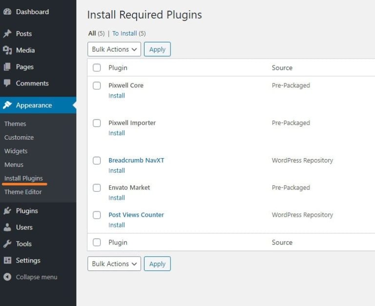 Install Default Plugins – Pixwell Help Center