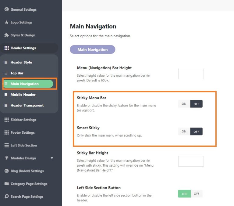 How to Enable the Menu Sticky – Pixwell Help Center